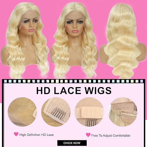 MIGURA 30 Inch 613 13x6 Lace Front Wig Human Hair Blonde Wig Human Hair 200 Density Blonde Body Wave Lace Front Wigs Human Hair Pre Plucked 613 HD Lace Frontal Wig thumbnail 6