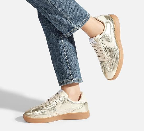 LUCKY STEP Women's Retro Fashion Sneakers Classic Casual Walking Shoes Non Slip Comfort Skate Shoes thumbnail 2