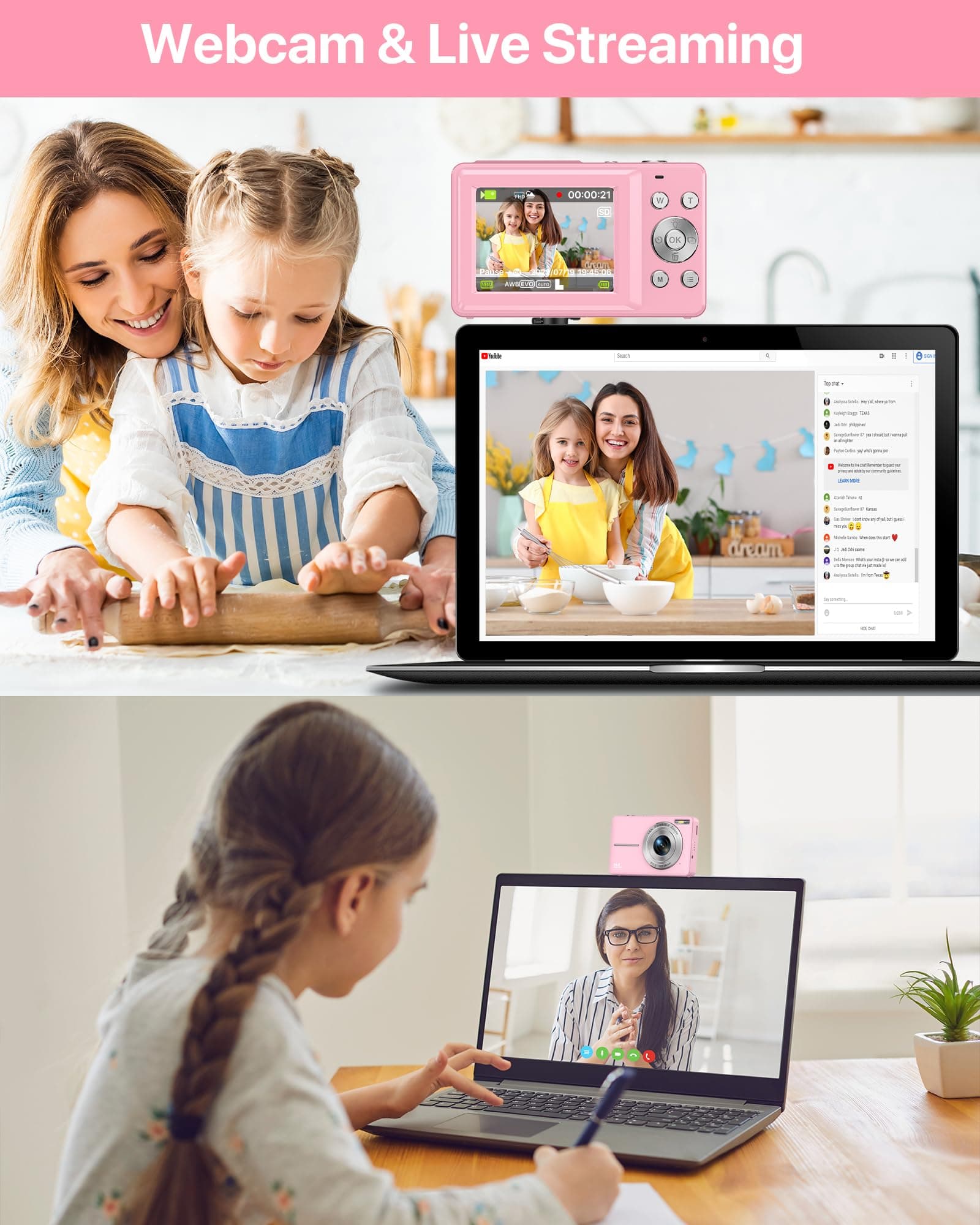 Digital Camera 1080P Photo Camera 44MP Camera Photo Appliance Portable Compact Camera with 2.4" LCD Display, 16 X Digital Zoom, 32G Micro Memory Card, 1 Battery for Kids Teen Student Beginner thumbnail 6