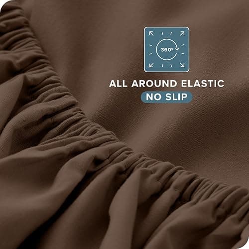 Bare Home Queen Sheet Set - Luxury 1800 Ultra-Soft Microfiber Queen Bed Sheets - Double Brushed - Deep Pockets - Easy Fit - 4 Piece Set - Bedding Sheets & Pillowcases (Queen, Cocoa) thumbnail 6