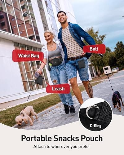 AGPTEK Dog Walking Fanny Pack, Large Capacity Dog Training Treat Pouch, Waist Bag with Removable Snack Pouch, Water Holder, Poop Bag Dispenser, Waterproof Zipper, Adjustable Strap, Black thumbnail 5