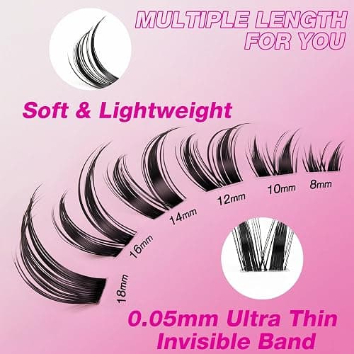 VEYESBEAUTY Lash Clusters Kit Eyelashes Lash Clusters Bunny 8-18mm | Eye-Catching Series Kit Mixed Length Bond and Seal Waterproof DIY Lash Tweezers thumbnail 3