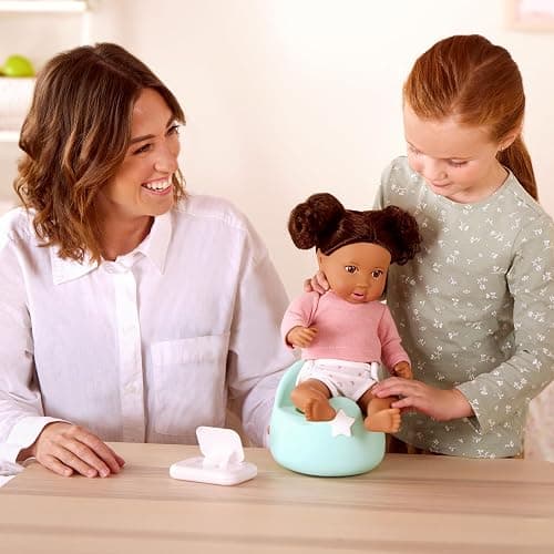 LullaBaby – Potty Training Accessory With 2 Sounds – 14-inch Baby Doll Accessories – Plushies, Diaper, And Pretend Wipes – Imaginative Play – Toys For Kids Ages 2 & Up – Baby Doll Potty Set thumbnail 3