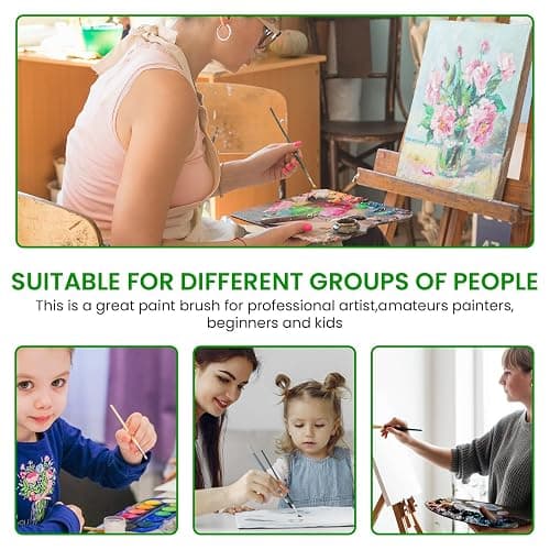GALAMAX 4 PCS Toddler Paint Brushes, Coloful Paint Brush Set Kids, Childrens Paint Brushes with Plastic Handle and Hog Bristles, Round Bristle Tip Paintbrushes for Kids Beginners Art Supplies thumbnail 5
