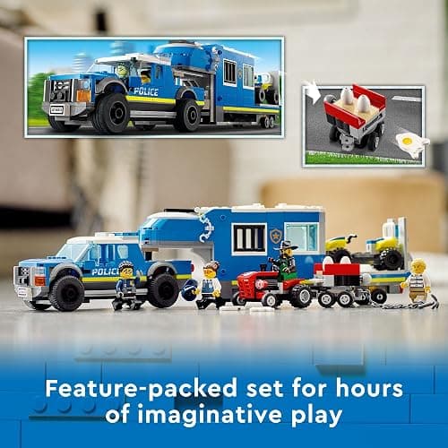 LEGO City Police Mobile Command Truck Toy with Prison Trailer, Drone, Tractor and ATV Car Toys Plus 4 Minifigures, Building Toy Ideas for Outdoor Play for Kids Ages 6 Plus, 60315 thumbnail 4