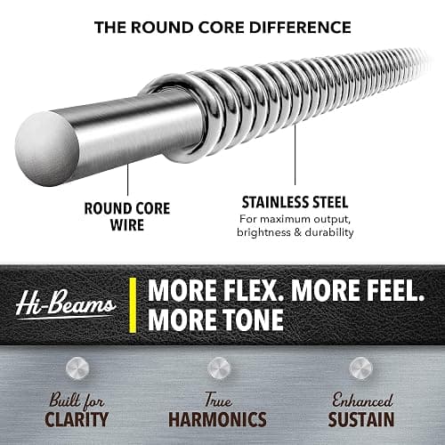 DR Strings Hi-Beam - Stainless Steel Round Core Medium 6 String 30-130 (MR6-130) thumbnail 4