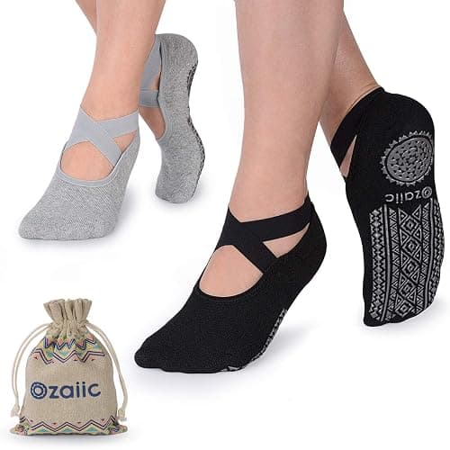Ozaiic Pilates Socks for Women Non Slip Grip, Yoga Socks with Grippers for Barre, Hospital, Ballet, Dance, Barefoot Workout - Image 1