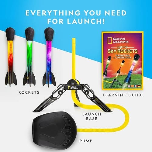 National Geographic Air Rocket Toy – Ultimate LED Rocket Launcher for Kids, Jump and Launch The Light Up, Air Powered, Foam Tipped Rockets up to 100 Feet thumbnail 5