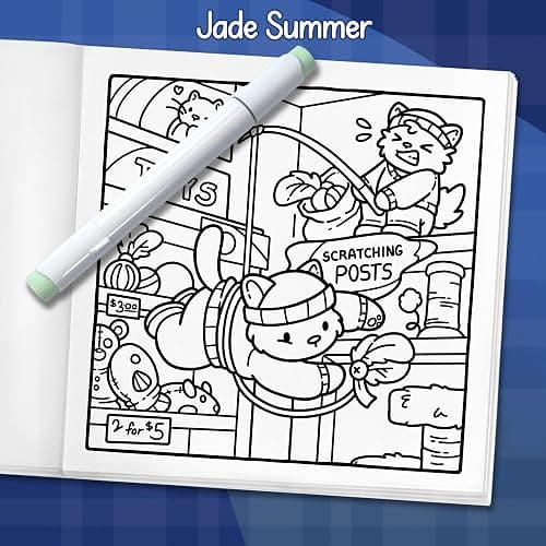 Cat Crimes: Cozy Coloring Book for Adults and Teens with Funny Scenes for Cat Lovers thumbnail 8