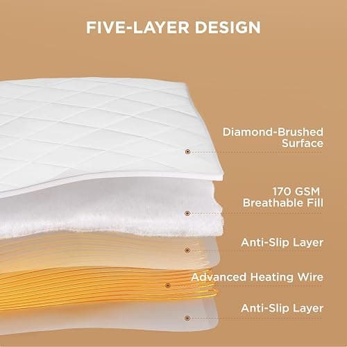 Bedsure Heated Mattress Pad Full - Bed Warmer with Memory & Preheat Functions, 12-Hour Auto Off & 10 Heat Settings, Single Controller, Fast Heating, Brushed Electric Mattress Pad Full, 54"x75" thumbnail 5