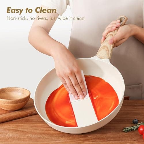 SENSARTE Ceramic Cookware Sets, Pots and Pans Set Non stick, 14-Piece Induction Cookware, Non toxic Healthy Non Stick Kitchen Cooking Set, with Frying Pans Set, PFAS PTFE PFOA PFOS Free thumbnail 5