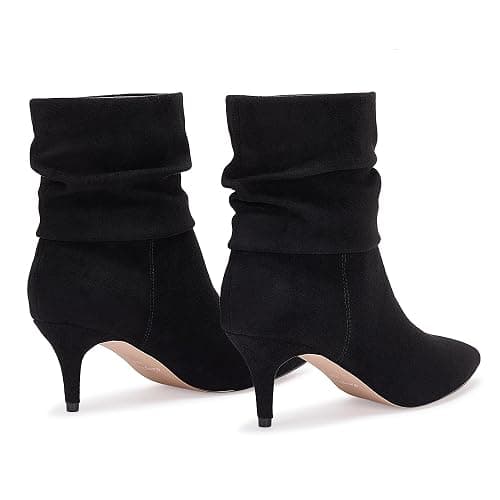 CosyFever Sexy Slouch Ankle Boots for Women with Fashion Mid Stiletto Heels Pointed Toe Bootie thumbnail 6