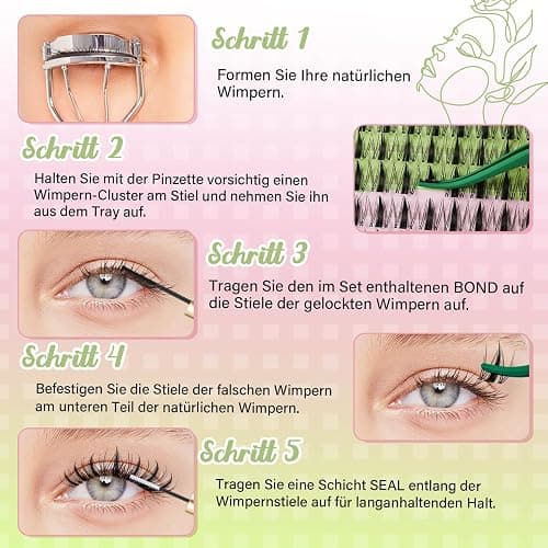 KEYYOU LASH Fairy Lash Clusters Kit Manga Wimpernverlängerung Kit D Curl 144Pcs Wimpernverlängerung Kit Wispy Natürliche unsichtbare Band Wimpern Kit(Fairy Kit-D-8-16MIX) thumbnail 7