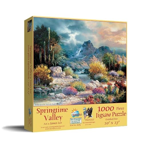 SUNSOUT INC - Springtime Valley - 1000 pc Jigsaw Puzzle by Artist: James Lee - Finished Size 20" x 27" - MPN# 18085 thumbnail 3
