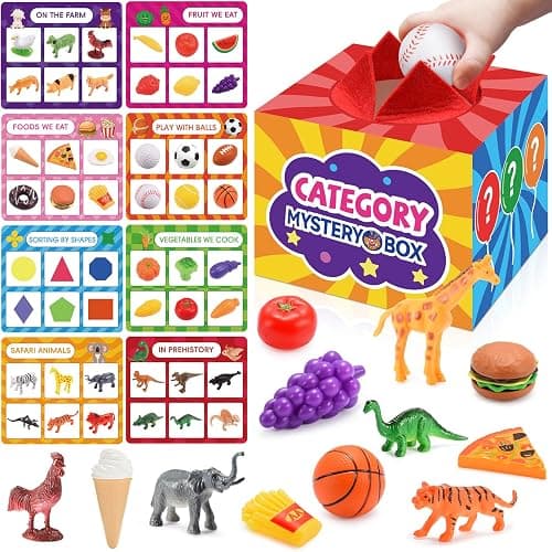 Montessori Sensory Toys for 2-6 Year Olds | 58-Piece Learning & Sorting Games with Mystery Box | Preschool Activities & Speech Therapy Gifts | Easter Basket Stuffers, Birthday Gifts for Boys & Girls - Image 1
