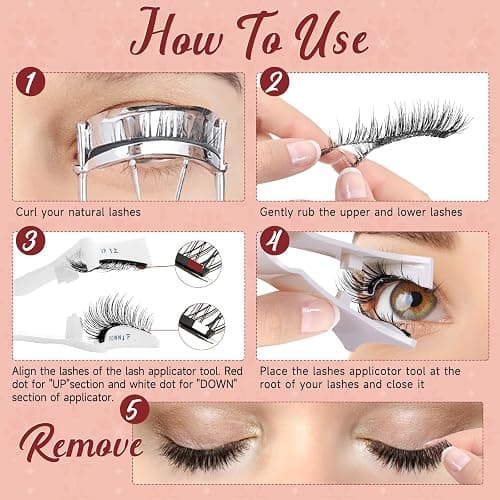 Higu clace Magnetic Eyelashes 1 Pairs Magnetic Eyelashes with Applicator Soft Magnetic Lashes Natural Look Wispy Magnet Lashes Without Eyeliner Easy to Wear and Remove (DJCX-A02) thumbnail 7