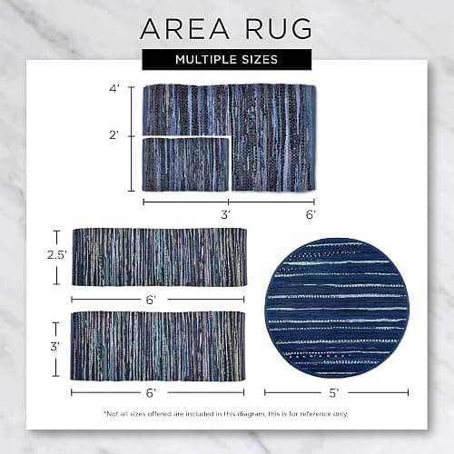DII Buffalo Check Rug Collection, Hand Dyed Reversible Chindi Rug, 26x40, Stone/Cream thumbnail 6