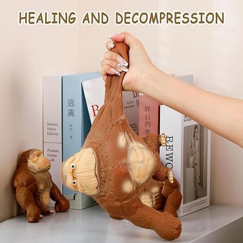 SK MISS Stretchy Gorilla Toy, Stress Relief Toys, Squeeze Orangutan Monkey Figure Toys, Decompress and Stretch Stress Gorilla for Kids Adults thumbnail 4