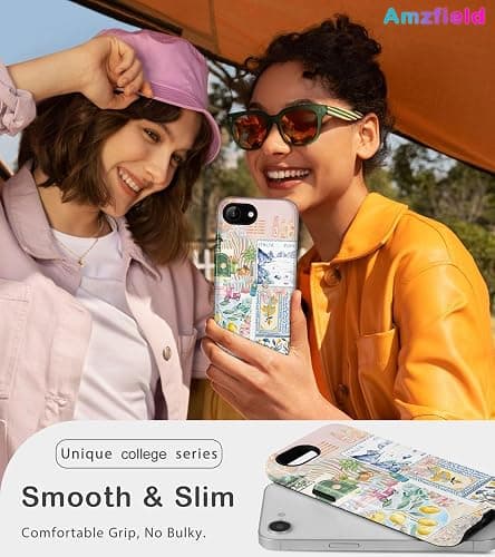 Amzfield Compatible with iPhone 16e/17e Cse, Aesthetic Summer Phone Case Cute Italy Culture Collage for Girl Women, Scratch Resistant Shockproof Protective Girly Case for iPhone 16e for iPhone 17e thumbnail 6