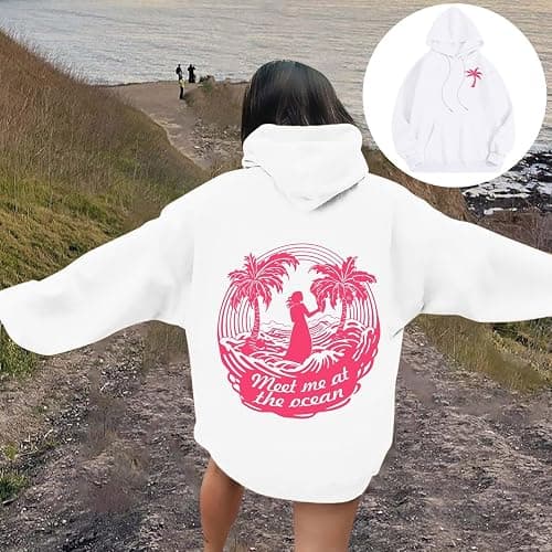 Puff Graphic Oversized Hoodies for Women Teen Girls Kids Trendy Cute Preppy Sweatshirt Long Sleeve Y2K Tops with Pockets thumbnail 2