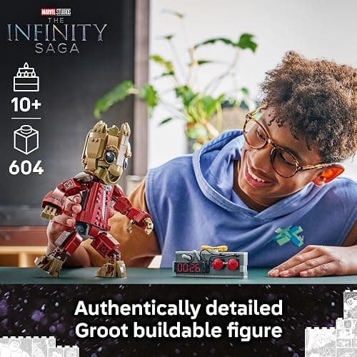 LEGO Marvel Ravager Jumpsuit Groot Building Toy for Boys & Girls, Ages 10+ - Posable Display & Play Figure W/Detonator Device - Gift Idea for Birthdays - 76341 thumbnail 3