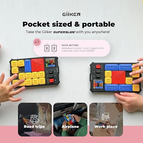 GiiKER Super Slide Puzzle Games, Original 500+ Challenges Brain Teaser Puzzle, Toys for Kids Teens, Travel Games Birthday Stocking Stuffers for Boys Girls, Activities for Road Trips thumbnail 2