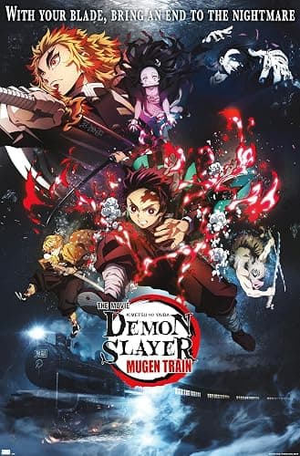 Trends International Demon Slayer: Mugen Train - Collage One Sheet Wall Poster, 34L x 22.4W, Unframed Version - Image 1