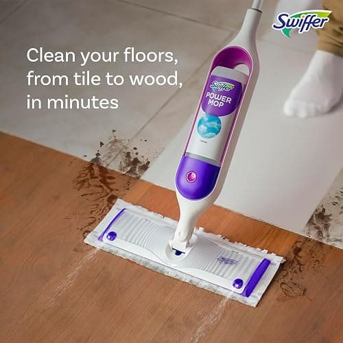 Swiffer PowerMop Multi-Surface Mop Kit for Floor Cleaning, Includes PowerMop, 2 Mopping Pad Refills, 1 Cleaning Solution with Fresh Scent and 2 Batteries thumbnail 5