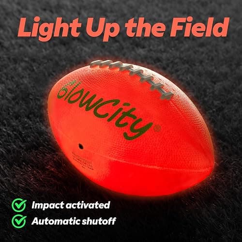 GlowCity Glow in The Dark Football - Size 3/6 Light Up Ball Gifts for Kids, Teens & Adults - Bright Football for Night Outdoor Games - Sports Birthday Gift Ideas for Boys Ages 6 7 8 9 10 11 12 13 14 thumbnail 2