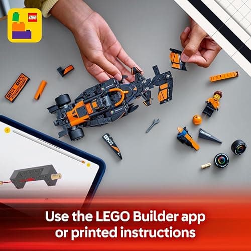 LEGO Speed Champions McLaren F1 Team MCL38 Race Car Toy - Model Kit w/a Collectible Formula 1 Driver Minifigure - Gift for 10+ Year Old Boys, Girls and Adult Motorsport Fans - 77251 thumbnail 8
