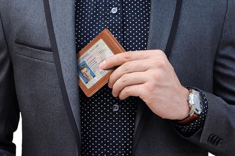 SERMAN BRANDS RFID Blocking Slim Bifold Genuine Leather Minimalist Front Pocket Wallets for Men with Money Clip Thin Gift thumbnail 2