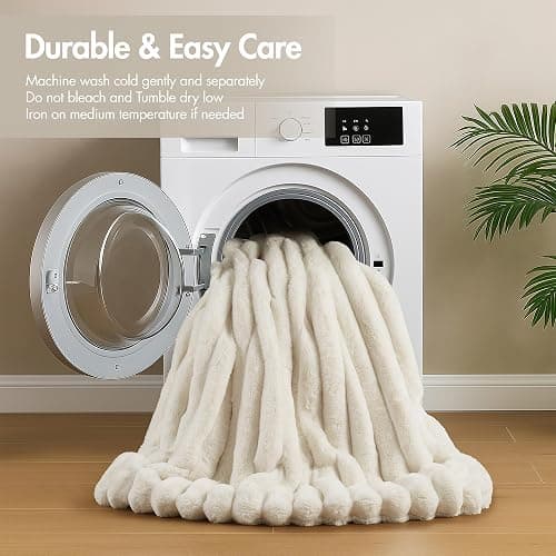 Madison Park Jasmine Luxurious Plush Queen Comforter Set, 3 Piece, Ivory | Soft Faux Fur Ribbed Velvet Bedding Set Full Size for Winter, Reversible, Warm Fuzzy Thick, with Matching Shams thumbnail 10