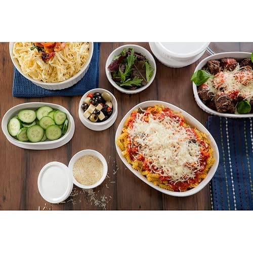 CorningWare French White 20-Pc Ceramic Bakeware Set with Lids Chip and Crack Resistant Stoneware Baking Supplies, Microwave, Dishwasher, Oven, Freezer and Fridge Safe thumbnail 6