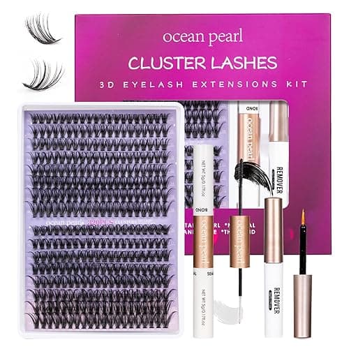 OCEAN PEARL 40D 50D Lash Clusters Lash Extension Kit 320 Pcs Thick Eyelashes Fluffy Lash Clusters Kit 10-16mm Eyelash Extension Kit Individual Lashes with Bond and Seal Tweezers DIY Eyelash Extension - 320pcs 10-16mm Clusters Kit-40D+50D