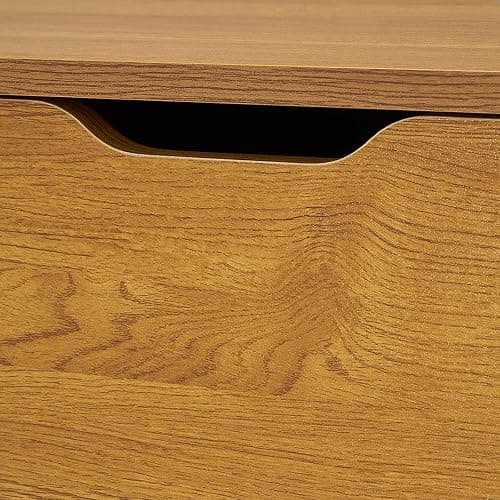 Panana Wooden Chest of 4 Drawers, Modern Bedside Cabinet Storage Organiser Unit Wooden Leg Living Room Hallway Bedroom Office Oak thumbnail 7