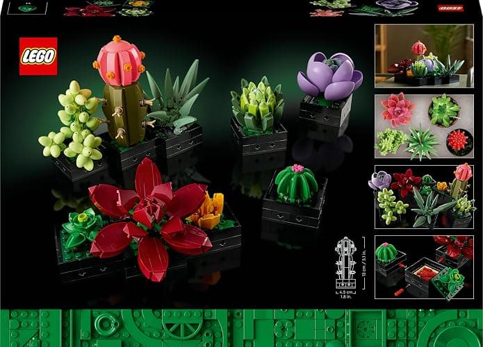 LEGO Botanicals Succulents - Build 9 Small Artificial Plants - DIY Gifts for Mothers - Home or Office Desk Décor Building Set For Adults - Botanical Collection - 10309 thumbnail 10