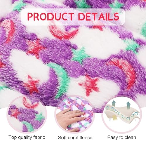 Jetec 3 Pcs Guinea Pig Beds, Fleece Small Animal Mats, Moon, Colorful | 10 x 11 in Soft Double Sided Fleece Pad for Rabbit, Hamster, Chinchilla, Rat, Warm Hideout, Cozy Small Animal Cage Bed thumbnail 3