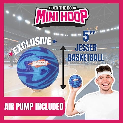 Jesser Basketball Hoop with Balls | Fun Indoor Game for All Ages 6+, Gift for Kids, Children, Teens & Families, Bedroom & Playroom | Toy for Boys & Girls (Ceiling Hoop or Over The Door) thumbnail 4