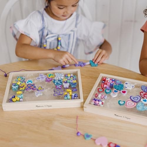 Melissa & Doug Wooden Bead Kits, Set of 2, Sweet Hearts and Butterfly Friends (Arts & Crafts, Easy to Use, Handy Wooden Tray, 120 Wooden Beads & 5 Color Cords) - English Only Packaging thumbnail 8