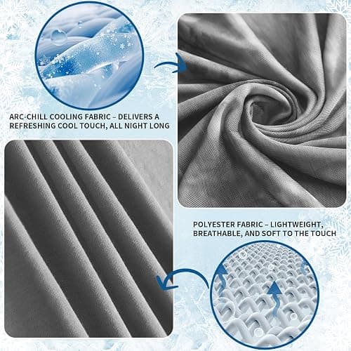 Guohaoi Cooling Throw Blanket for Hot Sleepers, Full Size 60''×90'' Lightweight Breathable Summer Bed Blanket for Couch, Arc-Chill Q-Max >0.5 Cool Fiber,Lightweight Tie Dye Blanket Grey thumbnail 3