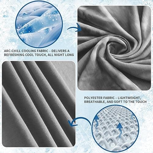 Guohaoi Cooling Throw Blanket for Hot Sleepers, Full Size 60''×90'' Lightweight Breathable Summer Bed Blanket for Couch, Arc-Chill Q-Max >0.5 Cool Fiber,Lightweight Tie Dye Blanket Grey - Grey Watercolor - 60"×90" thumbnail 3