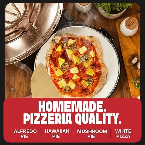PIEZANO Crispy Crust Pizza Oven by Granitestone – 12 Inch Electric Pizza Oven Indoor Countertop Maker with Ceramic Stone Heats up to 800˚F for Stone Baked Pizzeria Style at Home As Seen on TV Products thumbnail 8