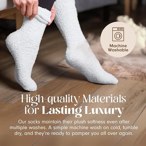 Unboxme Gifts Warm & Cozy Ultra-Luxe Cloud Sock for Women & Men - Super Soft Luxurious Fabric Sleep Socks thumbnail 5