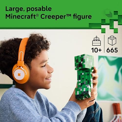 LEGO Minecraft The Creeper Kids Building Toy - Minecraft Toy for Boys & Girls, Ages 10+ - Room Decor for Gamers -W/ 1st Version Minifigure - Gift for Christmas - 21276 thumbnail 2