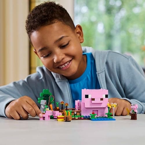 LEGO Minecraft The Baby Pig House Toy - Building Set incl. a Hero Figure, Mobs, a Farm & Forest Biome - Gaming Gift for 7+ Year Old Girls & Boys - 21268 thumbnail 2