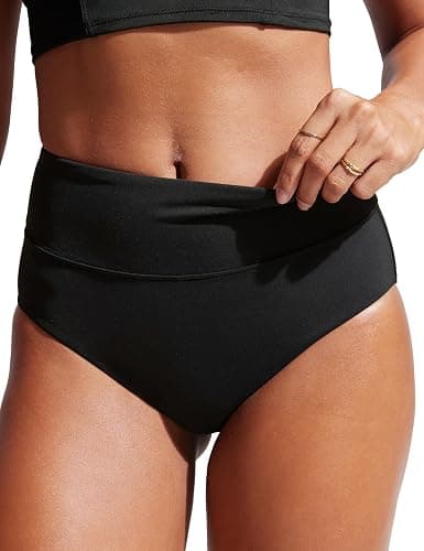 CRZ YOGA Womens High Waisted Bikini Bottom Full Coverage Tummy Control Bathing Suit Wide Waistband Swimsuit Swim Briefs thumbnail 4