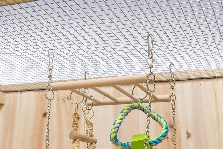 Trixie Small Animal Suspension Bridge, Hanging Cage Accessory with Hammock and Climbing Toys - Ladder and Ring, Ideal for Rats, Ferrets, Guinea Pigs, Mice thumbnail 3