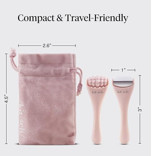 Kitsch Mini Ice Roller for Face Tool Set – Cooling Face Rollers - Blush | Stainless Steel Ice Face Roller to Reduce Puffiness, Redness & Headaches – Cooling Ice Roller for Face Women for Skin Care thumbnail 5