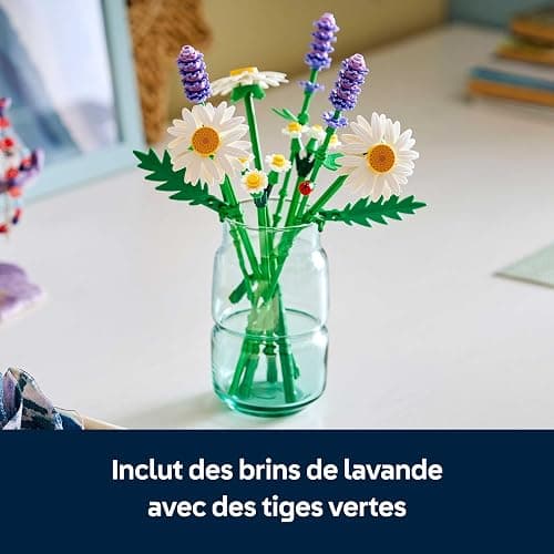 LEGO Botanicals Marguerites - Bouquet de Fleurs Artificielles - Marguerites & Lavande - Décoration Chambre d'enfant DIY - Cadeau d'anniversaire pour Fille 9 Ans ou Adulte Passionné.e de Plantes 11508 thumbnail 5