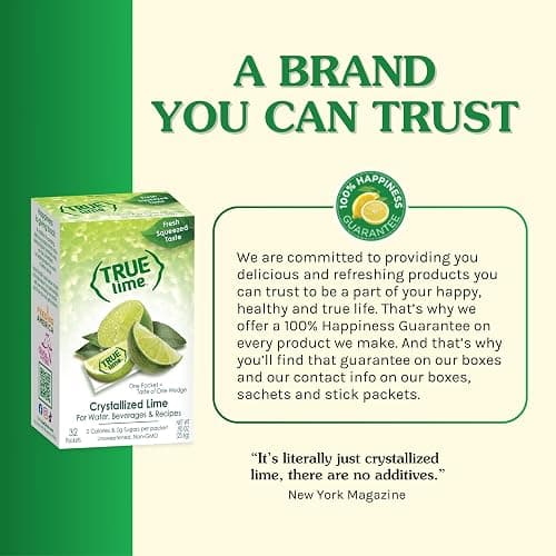 True Lime 100ct (Pack of 1) - Water Enhancer - Bulk Dispenser - 0 Calorie Drink Mix Packets For Water - Sugar Free Lime Flavoring Powder Packets thumbnail 7